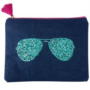 Sequin Sunglasses Cosmetic Bag